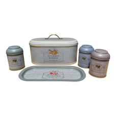 Gourmet Storage Collection 5 Pcs Metal Bread & Spice Set