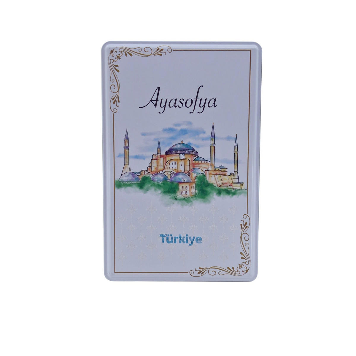 Custom Printed 140x240x45 mm Matte White Rectangular Tin Box