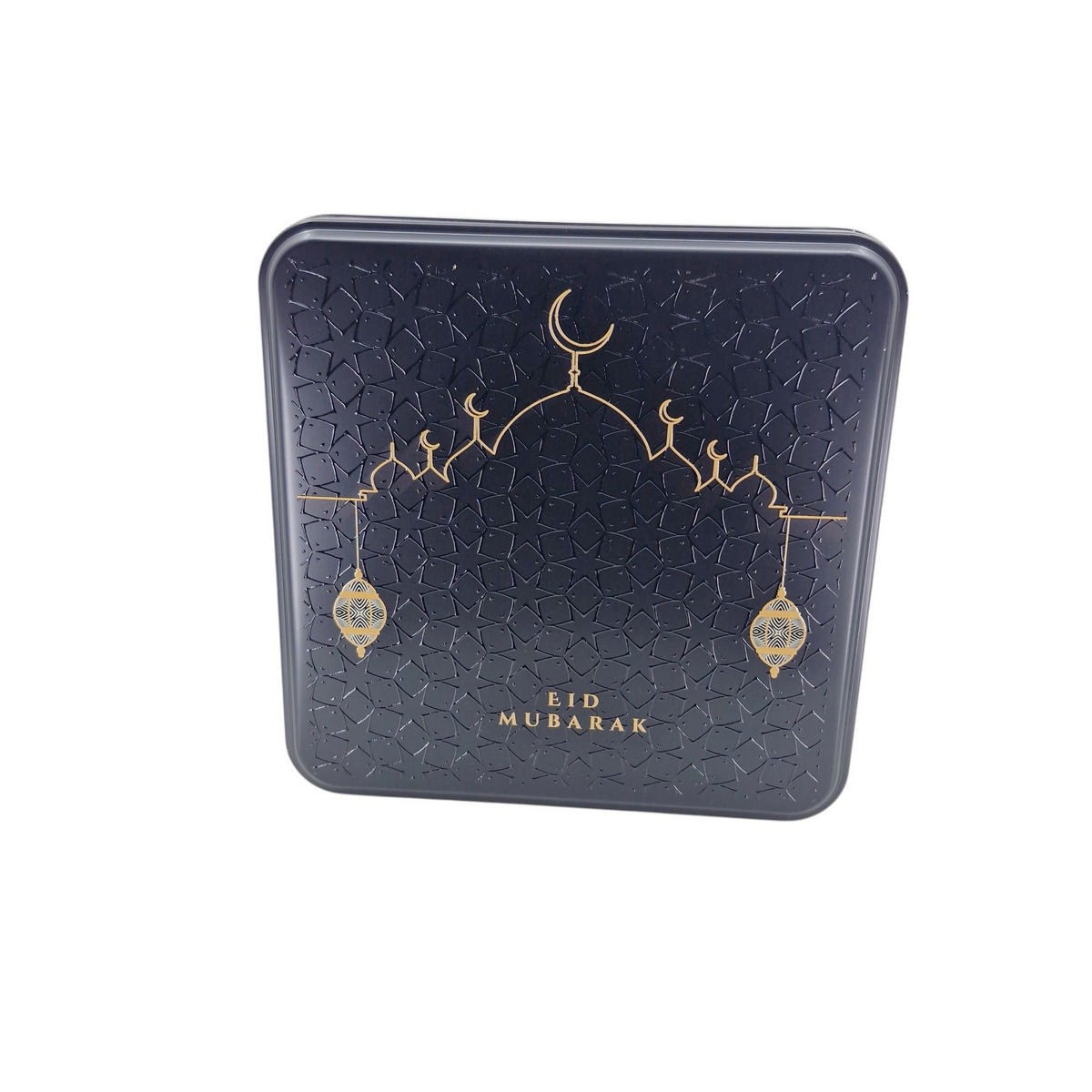 Personalized Lid Matte Black Square Metal Tin – 198 x 198 x 36 mm