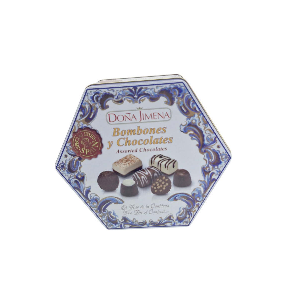 2 Liter Hexagonal Candy 190 x 217 x 65 mm Tin Can – Custom Design Metal Packaging Solution